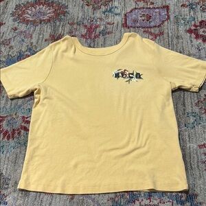 RVCA Yellow Short Sleeve Tee with Graphic